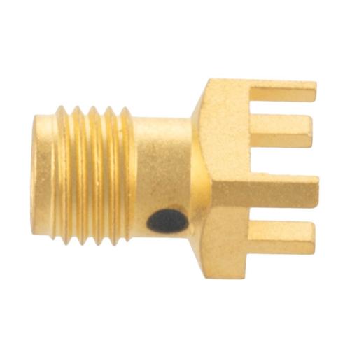 Super SMA Female (Jack) Connector Solder Attachment 0.082 inch End Launch PCB, 0.020 inch Pin Diameter, Up to 26.5 GHz FMCN5383