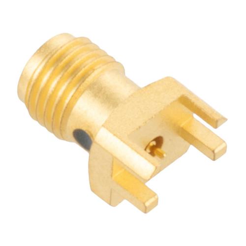 Super SMA Female (Jack) Connector Solder Attachment 0.082 inch End Launch PCB, 0.020 inch Pin Diameter, Up to 26.5 GHz FMCN5383