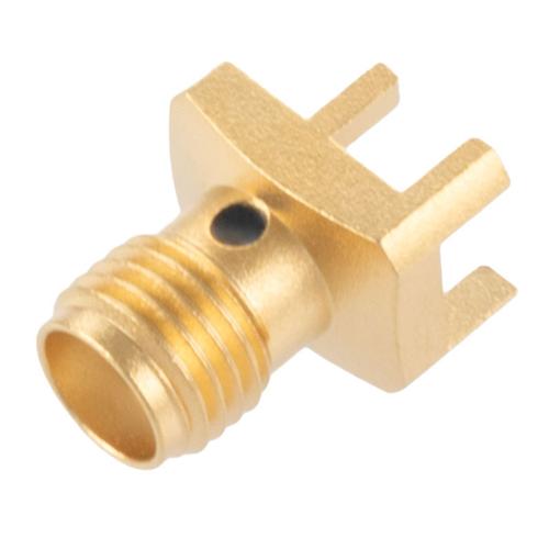 Super SMA Female (Jack) Connector Solder Attachment 0.114 inch End Launch PCB, 0.020 inch Pin Diameter, Up to 26.5 GHz FMCN5384
