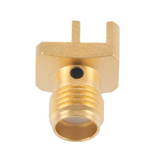 Super SMA Female (Jack) Connector Solder Attachment 0.114 inch End Launch PCB, 0.020 inch Pin Diameter, Up to 26.5 GHz FMCN5384