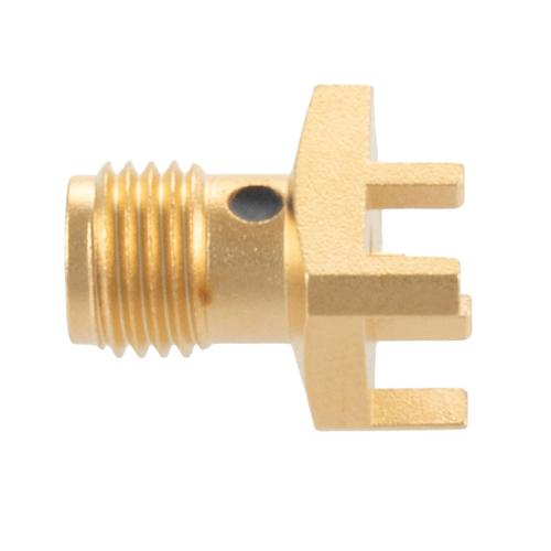 Super SMA Female (Jack) Connector Solder Attachment 0.114 inch End Launch PCB, 0.020 inch Pin Diameter, Up to 26.5 GHz FMCN5384