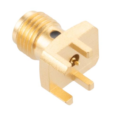Super SMA Female (Jack) Connector Solder Attachment 0.114 inch End Launch PCB, 0.020 inch Pin Diameter, Up to 26.5 GHz FMCN5384