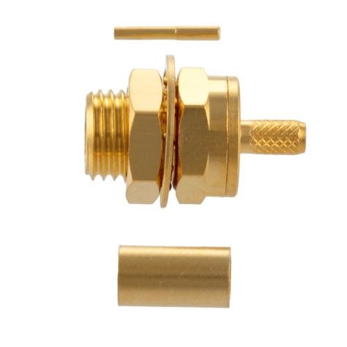 MCX Jack (Female) Bulkhead Connector Crimp/Solder Attachment for LMR-100A-UF, LMR-100A-PVC, M17/113-RG316, RG174NM, RG188, RG316 Cable FMCN5412