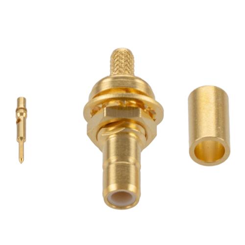 SMB Jack (Female) Bulkhead Connector Crimp Attachment for LMR-100A-PVC, RG174, RG174NM, RG188, RG316, 0.100 Inch Cable FMCN5436