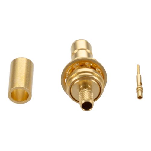 SMB Jack (Female) Bulkhead Connector Crimp Attachment for LMR-100A-PVC, RG174, RG174NM, RG188, RG316, 0.100 Inch Cable FMCN5436