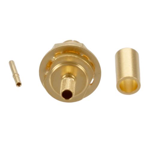 SMB Plug (Male) Bulkhead Connector Crimp Attachment for LMR-100A-PVC, RG174, RG174NM, RG188, RG316, 0.100 Inch Cable FMCN5442