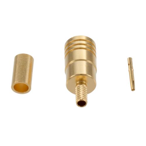 SMB Plug (Male) Connector Crimp Attachment for LMR-100A-PVC, RG174, RG174NM, RG188, RG316, 0.100 Inch Cable FMCN5443