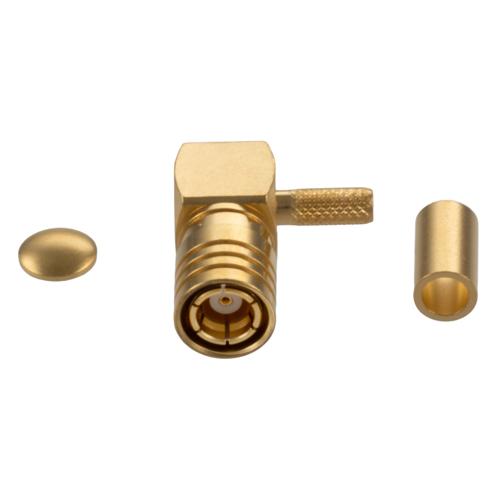 RA SMB Plug (Male) Connector Crimp Attachment for LMR-100A-PVC, RG174, RG174NM, RG188, RG316, 0.100 Inch Cable FMCN5445