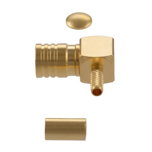 RA SMB Plug (Male) Connector Crimp Attachment for LMR-100A-PVC, RG174, RG174NM, RG188, RG316, 0.100 Inch Cable FMCN5445