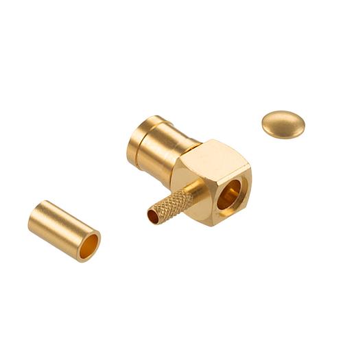RA SMB Plug (Male) Connector Crimp Attachment for LMR-100A-PVC, RG174, RG174NM, RG188, RG316, 0.100 Inch Cable FMCN5446