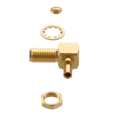 RA SMA Female Bulkhead Connector Solder Attachment for RG405, FM-SR086CU, FM-SR086TB, FM-SR086CUTN, FM-SR086TBJ Cable FMCN5450