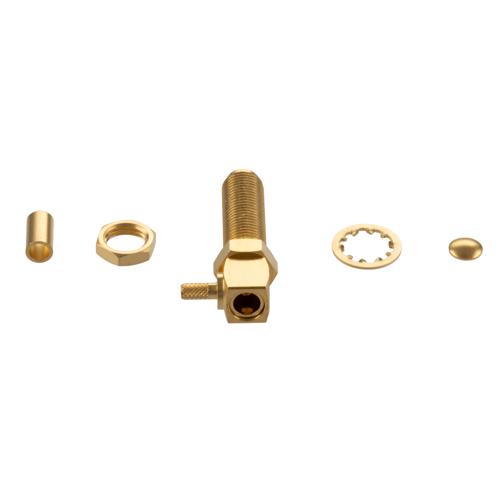 RA SMA Female Bulkhead Connector Crimp/Solder Attachment for LMR-100A-PVC, RG174, RG316, RG188 Cable FMCN5454