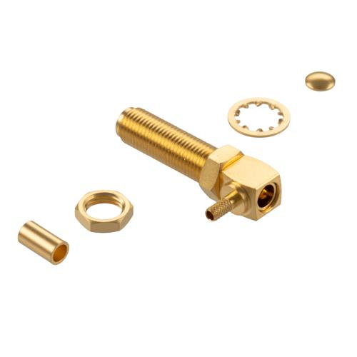 RA SMA Female Bulkhead Connector Crimp/Solder Attachment for LMR-100A-PVC, RG174, RG316, RG188 Cable FMCN5454