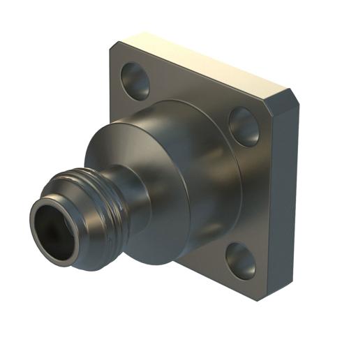 1.0mm Female Connector Field Replaceable 4 Hole Flange accepts 0.23mm (.009inch) pin, .25 inch Hole Spacing with Metal Contact Ring FMCN5520