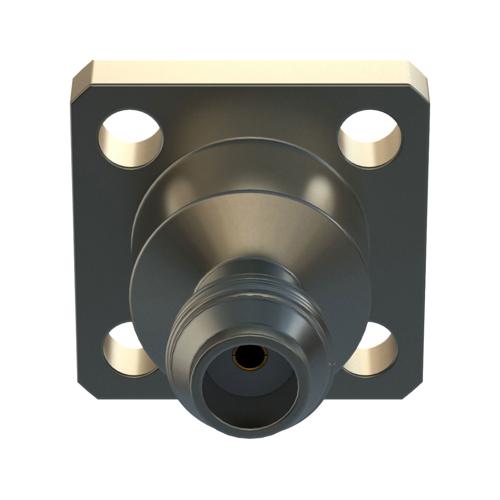 1.0mm Female Connector Field Replaceable 4 Hole Flange accepts 0.23mm (.009inch) pin, .25 inch Hole Spacing with Metal Contact Ring FMCN5520