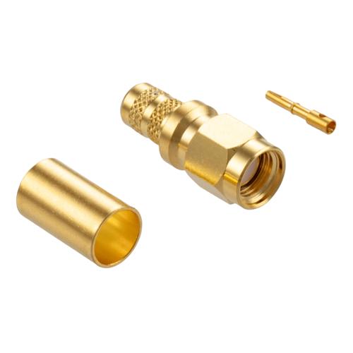 Reverse Polarity SMA Male (Plug) Connector For LMR-240, LMR-240-DB, LMR-240-UF, RG8X, .240 inch, B7808A Cable, Crimp/Solder FMCO1051