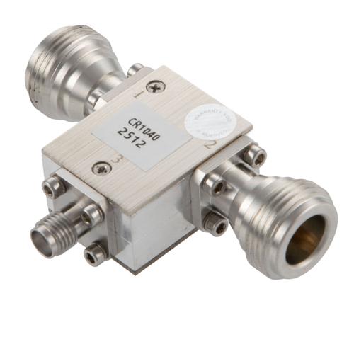 Circulator N Female and SMA Female with 19 dB Isolation from 4 to 8 GHz Rated to 80 Watts FMCR1040