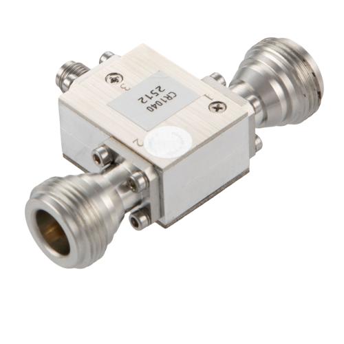 Circulator N Female and SMA Female with 19 dB Isolation from 4 to 8 GHz Rated to 80 Watts FMCR1040