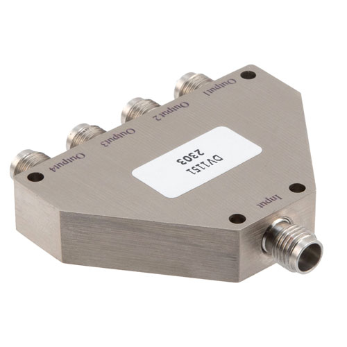 4 Way Power Divider 1.85mm Connectors to 70 GHz Rated at 1 Watt FMDV1151