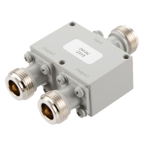 2 Way Power Divider N Interface from 2 GHz to 8 GHz Rated at 30 Watts FMDV1262