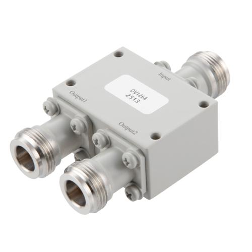 2 Way Power Divider N Interface from 6 GHz to 18 GHz Rated at 30 Watts FMDV1264