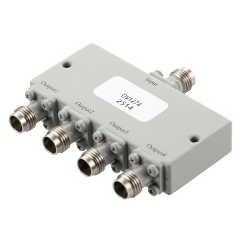 4 Way Power Divider 2.4mm Interface from 8 GHz to 54 GHz Rated at 20 Watts FMDV1274