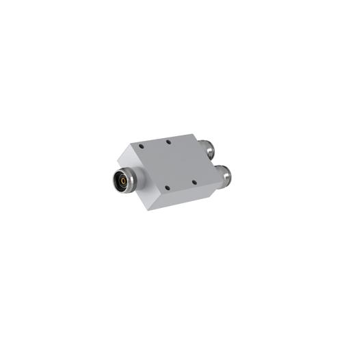 2-Way Low PIM RF Power Divider with 4.3-10 Female Connectors, 555 MHz to 6 GHz, 80 Watt Power Rating, IP65 Rated FMDV1287
