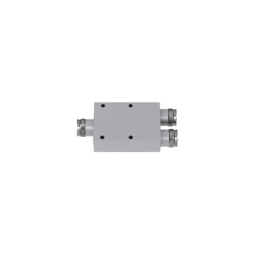2-Way Low PIM RF Power Divider with 4.3-10 Female Connectors, 555 MHz to 6 GHz, 80 Watt Power Rating, IP65 Rated FMDV1287