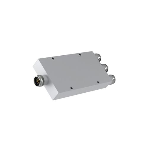 3-Way Low PIM RF Power Divider with 4.3-10 Female Connectors, 555 MHz to 6 GHz, 80 Watt Power Rating, IP65 Rated FMDV1289