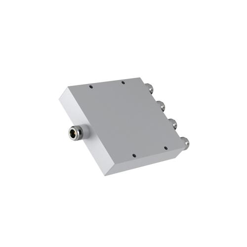 4-Way Low PIM RF Power Divider with N Female Connectors, 555 MHz to 6 GHz, 80 Watt Power Rating, IP65 Rated FMDV1290
