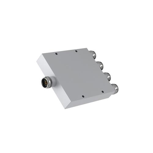 4-Way Low PIM RF Power Divider with 4.3-10 Female Connectors, 555 MHz to 6 GHz, 80 Watt Power Rating, IP65 Rated FMDV1291