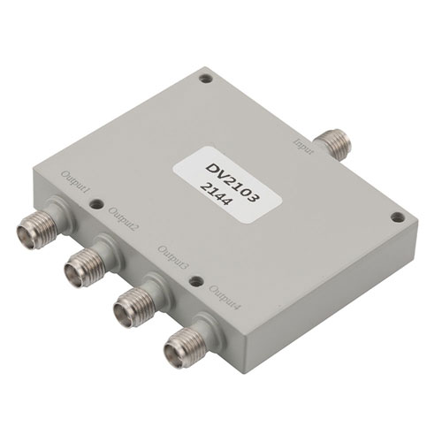 4 Way Power Divider SMA Interface from 1 GHz to 2 GHz Rated at 30 Watts FMDV2103