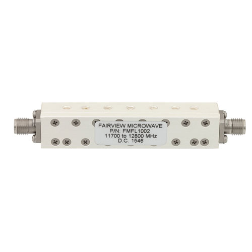 Bandpass Cavity Filter Operating From 11.7 GHz to 12.8 GHz With SMA Female Connectors FMFL1002