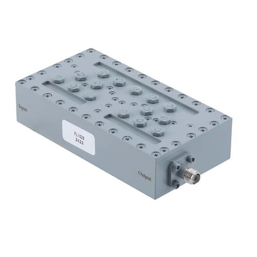 Bandpass Cavity Filter Operating from 2.5 GHz to 2.7 GHz with a 235 MHz Passband Bandwidth with SMA Female Connectors FMFL1029