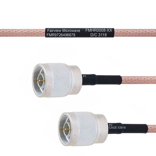 N Male to N Male MIL-DTL-17 Cable M17/60-RG142 Coax in 100 cm FMHR0008-100CM