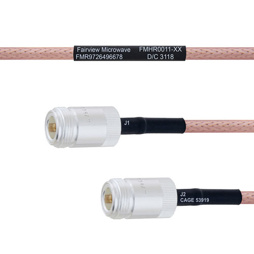 N Female to N Female MIL-DTL-17 Cable M17/60-RG142 Coax in 100 cm FMHR0011-100CM