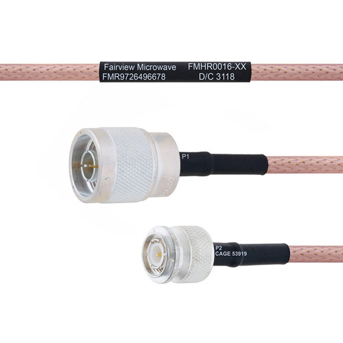 N Male to TNC Male MIL-DTL-17 Cable M17/60-RG142 Coax in 100 cm FMHR0016-100CM