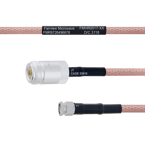 N Female to SMA Male MIL-DTL-17 Cable M17/60-RG142 Coax in 100 cm FMHR0017-100CM
