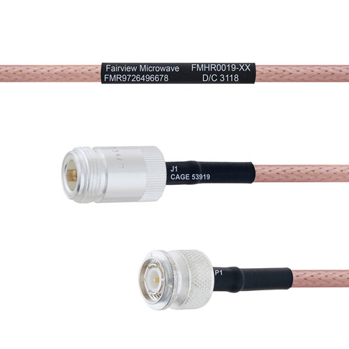 N Female to TNC Male MIL-DTL-17 Cable M17/60-RG142 Coax in 18 Inch FMHR0019-18