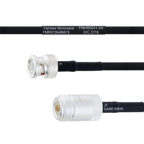BNC Male to N Female MIL-DTL-17 Cable M17/84-RG223 Coax in 72 FMHR0031-72