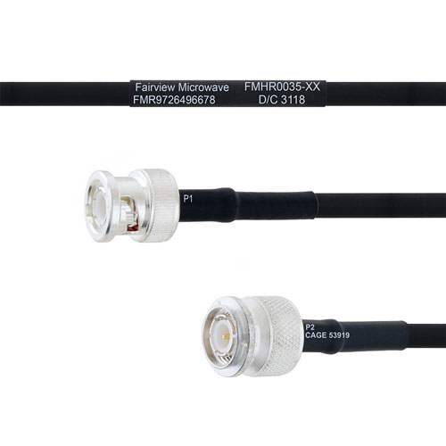 BNC Male to TNC Male MIL-DTL-17 Cable M17/84-RG223 Coax in 30 Inch FMHR0035-30
