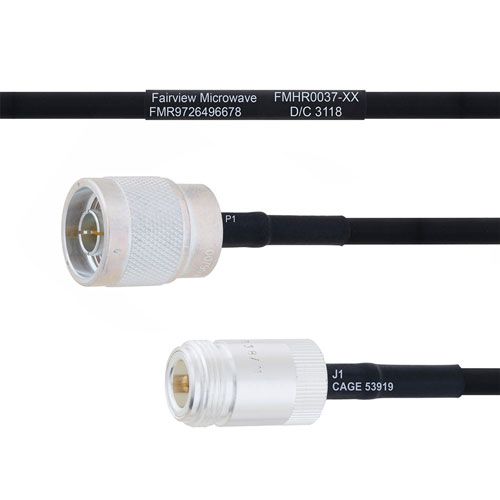 N Male to N Female MIL-DTL-17 Cable M17/84-RG223 Coax in 48 Inch FMHR0037-48