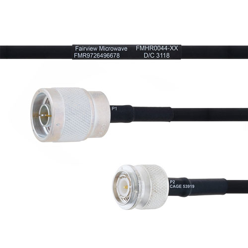N Male to TNC Male MIL-DTL-17 Cable M17/84-RG223 Coax in 24 Inch FMHR0044-24