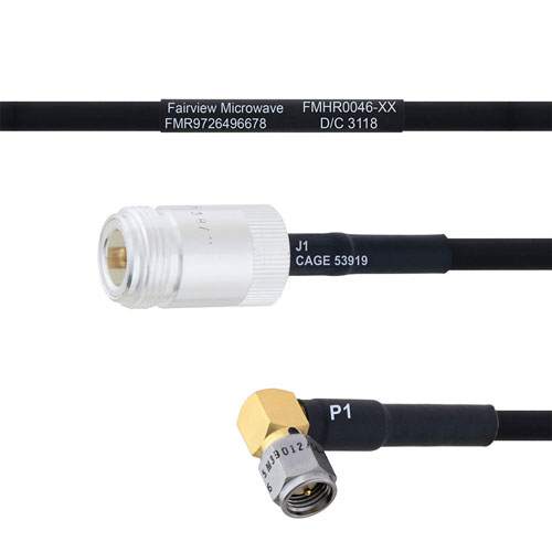 N Female to RA SMA Male MIL-DTL-17 Cable M17/84-RG223 Coax FMHR0046