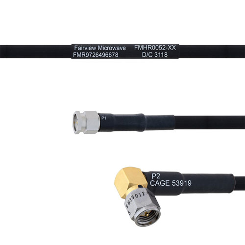 SMA Male to RA SMA Male MIL-DTL-17 Cable M17/84-RG223 Coax FMHR0052