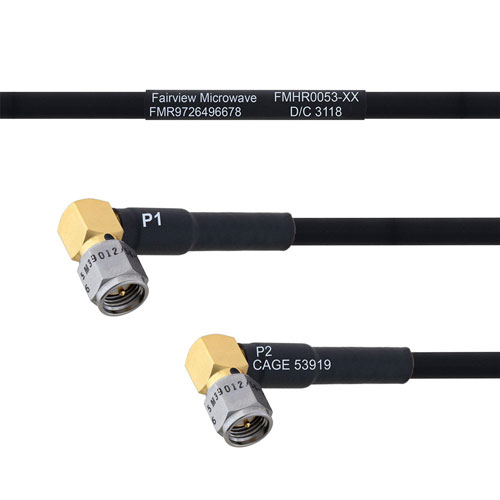 RA SMA Male to RA SMA Male MIL-DTL-17 Cable M17/84-RG223 Coax in 18 Inch FMHR0053-18