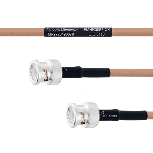 BNC Male to BNC Male MIL-DTL-17 Cable M17/128-RG400 Coax in 48 Inch FMHR0057-48