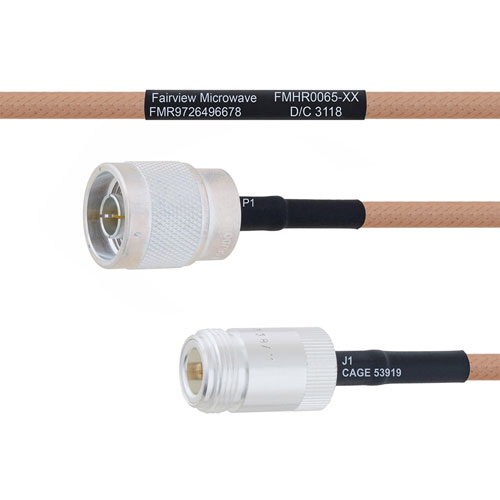 N Male to N Female MIL-DTL-17 Cable M17/128-RG400 Coax in 60 Inch FMHR0065-60