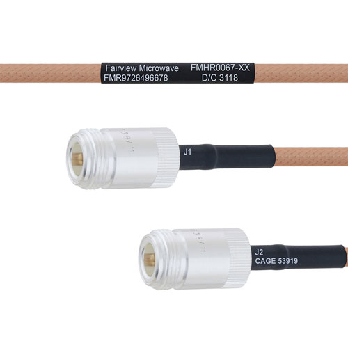 N Female to N Female MIL-DTL-17 Cable M17/128-RG400 Coax in 200 cm FMHR0067-200CM