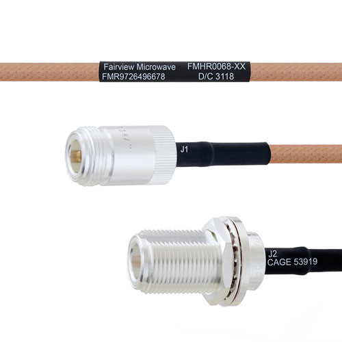 N Female to N Female Bulkhead MIL-DTL-17 Cable M17/128-RG400 Coax FMHR0068